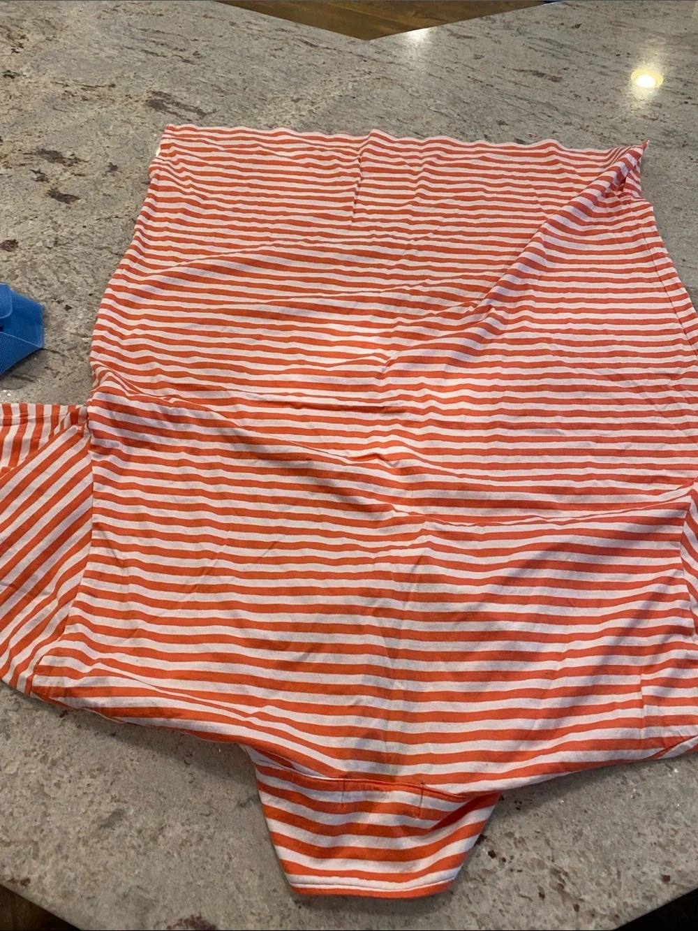 Ralph Lauren Orange and White Striped Polo Tee